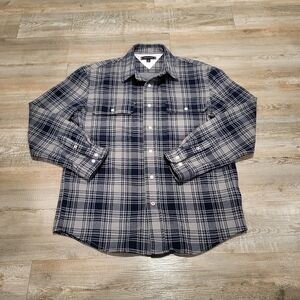 Tommy Hilfiger Button Up Heavy Weight Flannel Shirt Mens Size Large